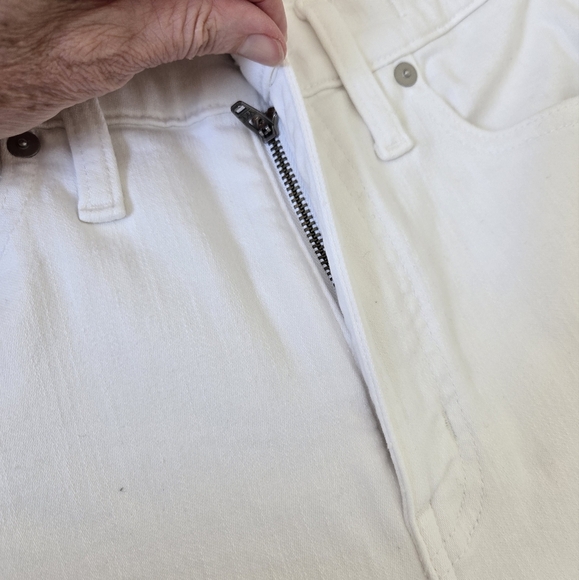 Madewell 10” High-rise Skinny White Jeans Zipper Fly Raw Hem size 29 - Picture 14 of 16